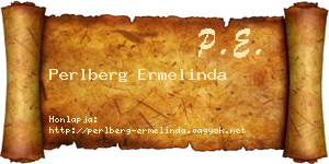 Perlberg Ermelinda névjegykártya